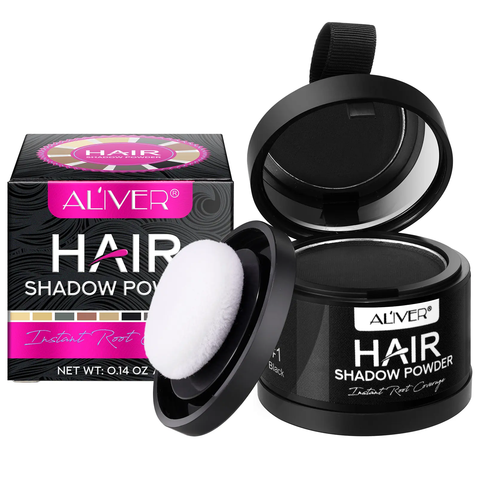 Aliver Hairline Powder, Root Cover Up, Fills in Hair Gaps, Hair Coverage, Fuller Hairline Look, Long-Lasting Waterproof, Hairline Fill Powder, Hair Products, Root Touch Up