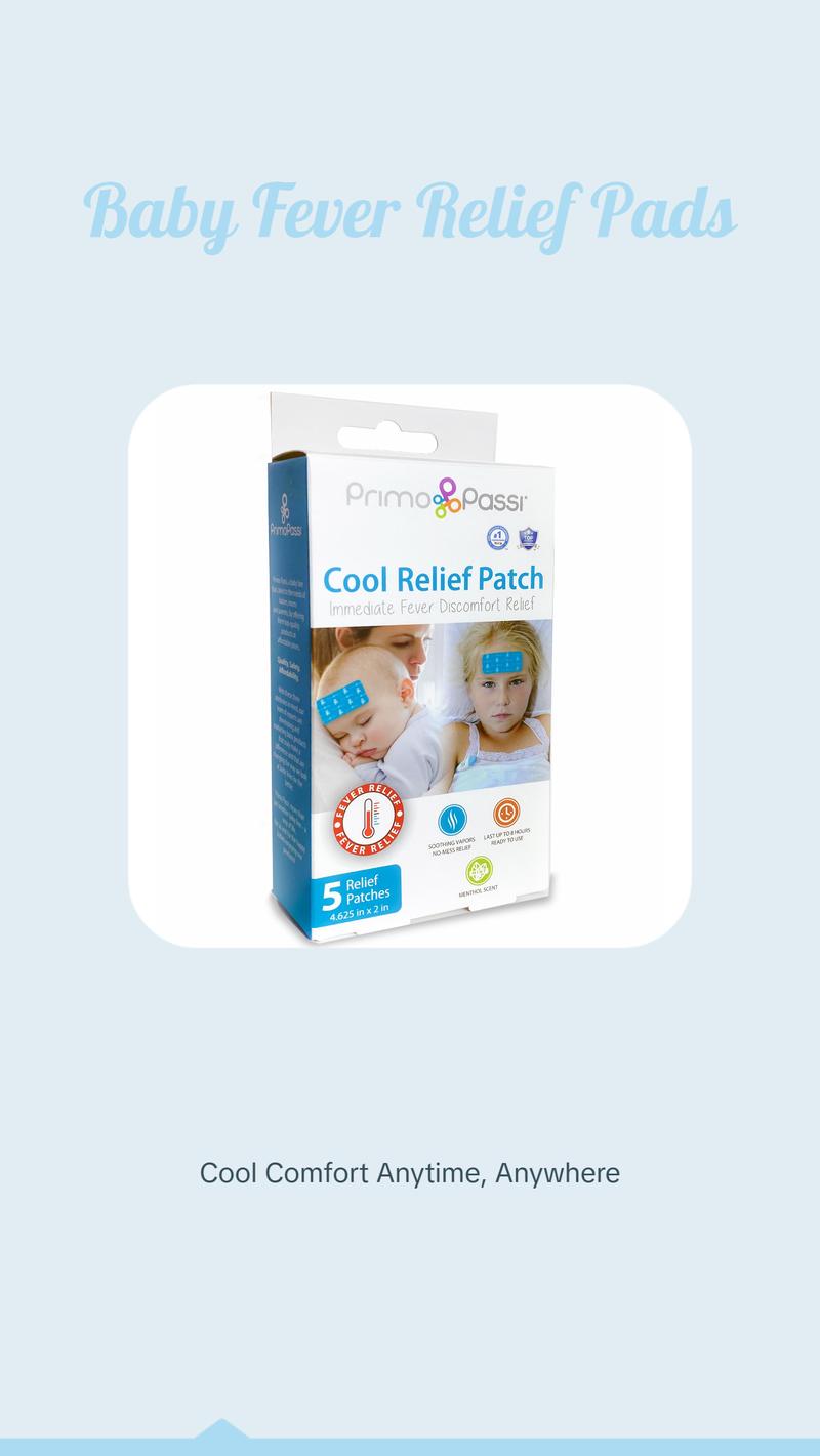 Primo Passi - 5Pk Baby Instant Cooling Relief Gel Patches for Fever