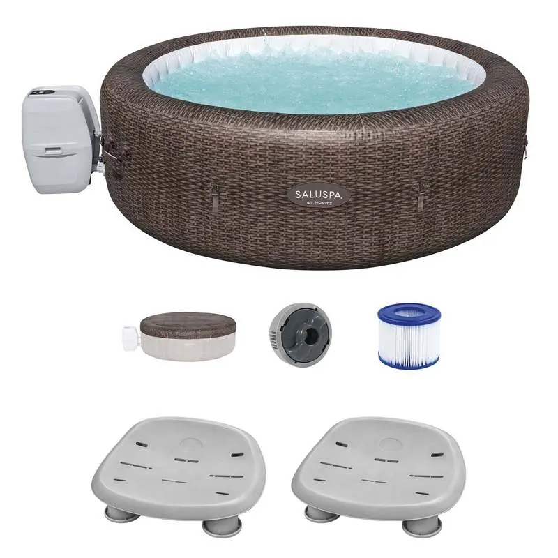 Coleman St Moritz AirJet Inflatable Hot Tub with 2 SaluSpa Non Slip Seat Coleman St Moritz AirJet Inflatable Hot Tub with 2 SaluSpa Non Slip Seat