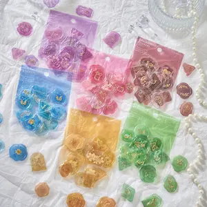 18 Pcs Wax Seal Theme Drip Glue Stickers, Decorative Handmade Diary Scrapbook DIY Sticker Pack, Perfect for Journaling and Crafting, Sticker Sheets