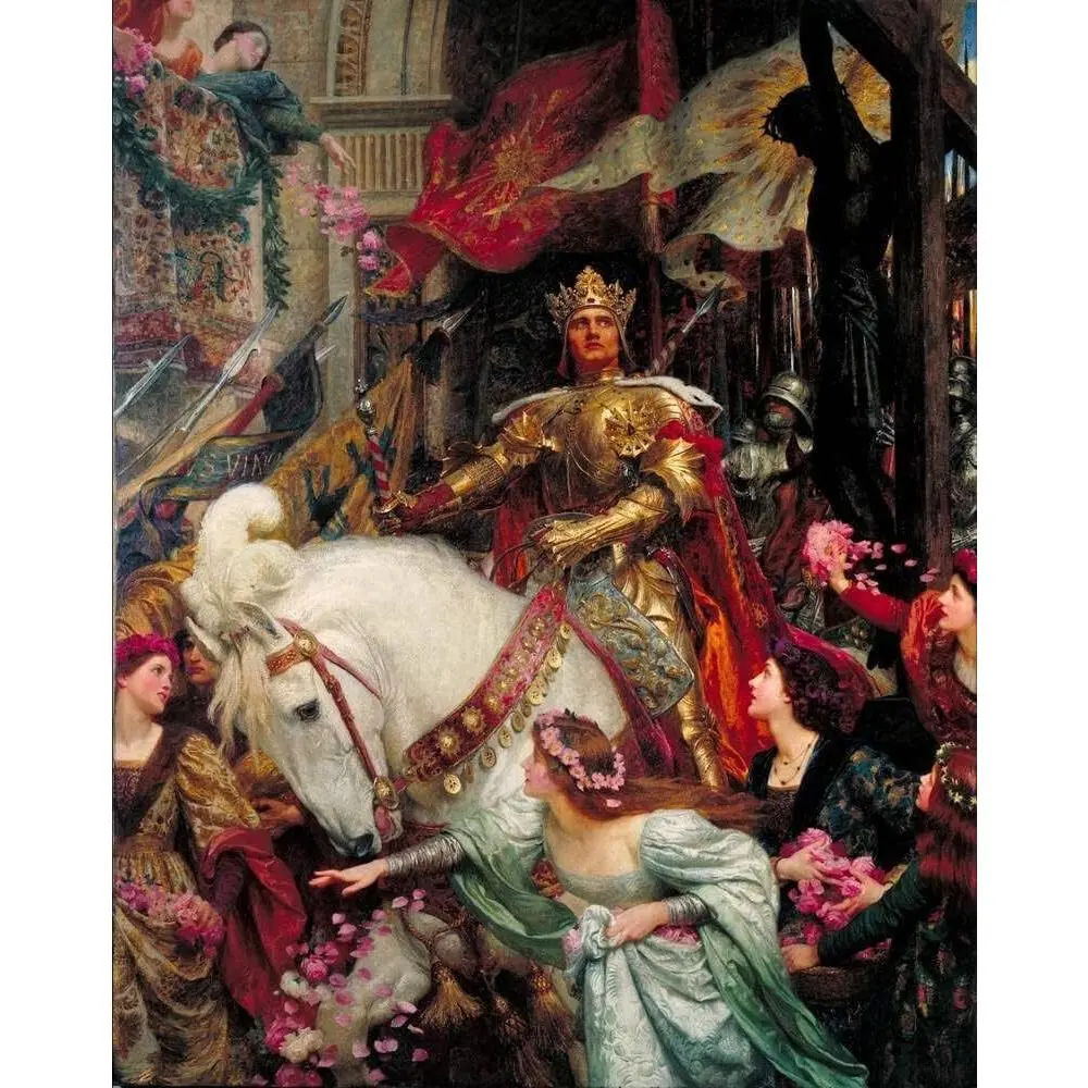 Imagekind Sir Frank Dicksee The Two Crowns, Tate Britain Vintage Classical Art Decor Room Colorful Gifts Ornaments Decoration Wall Artistic