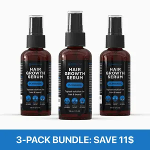3-pack  REMEDIAL PAX – Hair Growth Serum with 5% Minoxidil and Biotin for Men and Women – Growing Spray for Hair Regrowth Hairline Hair Care Hairline