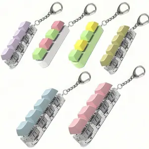 Stress Relief Keychain Toy, Keyboard Button Decompression Toy, Random Color and Chain Style, Relaxing Leisure Toy, Sensory Fidget Keychain, 1 Piece