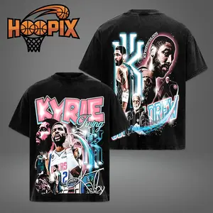 HOOPIX - Kyrie Irving Premium Acid Washed Cotton Hoodie (Made In USA), Uncle Drew Fans Shirt, Game Day Outfits, Gift For Golden State Basketball Fans, Basketball Graphic Tee Hoodie