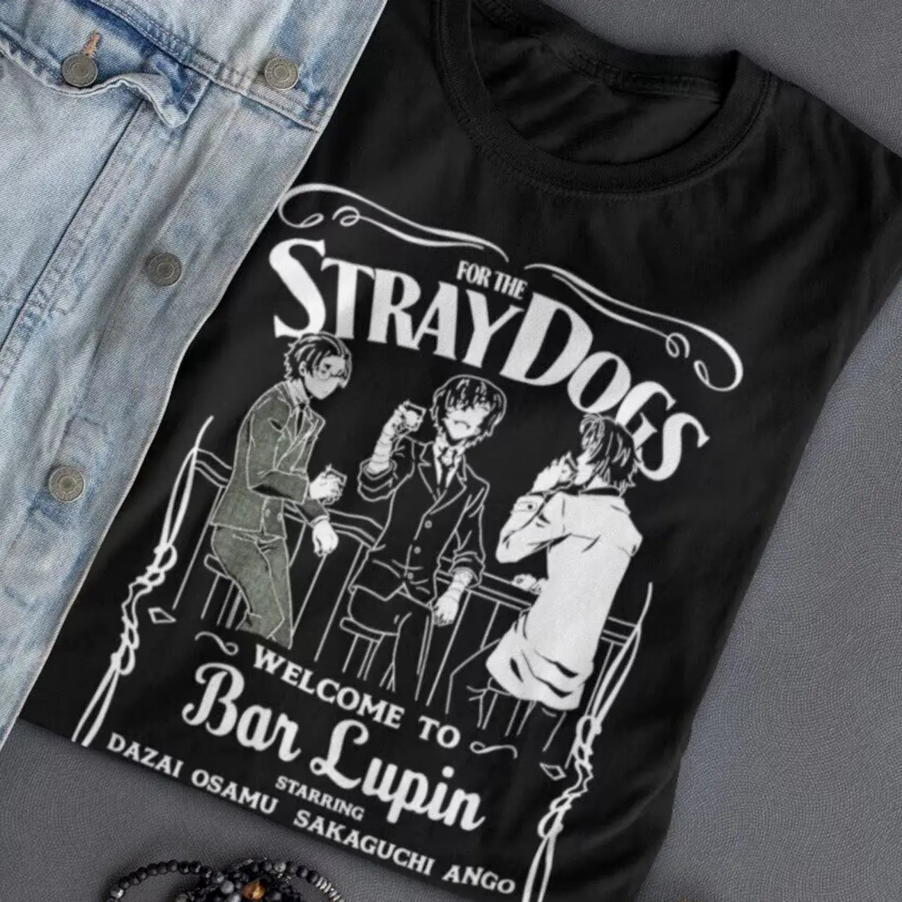Anime Bungo Stray Dogs T Shirt Vintage Gidan Chuuya Atsushi Dazai Osamu T-shirts Streetwear Manga Tops Tee Men Girl 100% Cotton 8V8
