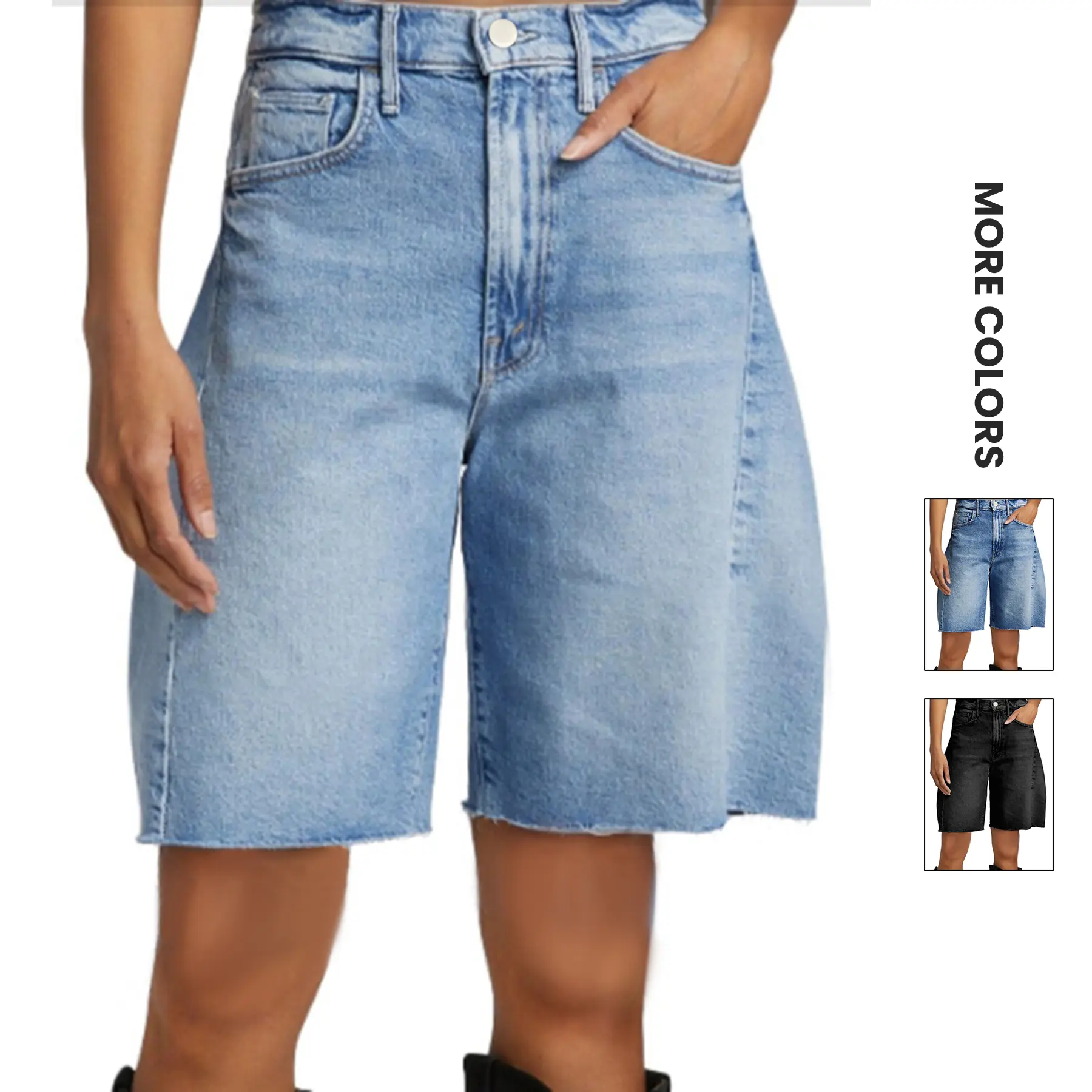 Aswulk Women's Oversized High Waisted Jean Shorts Ripped Denim Bermuda Shorts Y2K Shorts