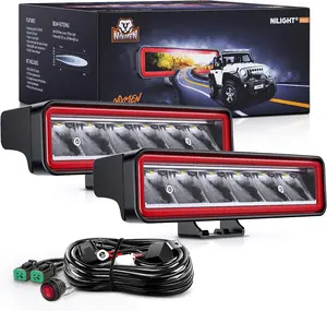 Nilight 2PCS 6.5in 30W 3250LM High Intensity Spot LED Work Light Pods, Aluminum Shell, 16AWG Wiring, Waterproof for ATVs, Trucks