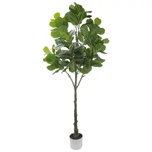 Artificial Fiddle Leaf Fig Tree 5/6FT Faux Ficus Lyrata Plant with Pot Realistic Tall Indoor Tree for Home Office Living Room Décor