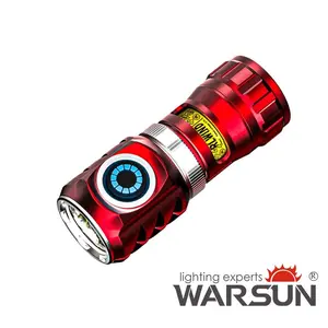 WARSUN LED Flashlight Small Pocket Flashlight Rotatable with Rechargeable Battery, Magnetic, Camping & Emergency Flashlight (Red) Stress Relief flashlight Outdoor Portable