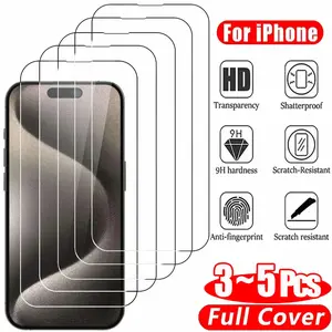 Premium Tempered Glass Screen Protector for iPhone 17/16/15/14/13/12/11 Pro Max, Pro, Plus & Mini — Anti-Scratch, Anti-Fingerprint, Crystal Clear HD