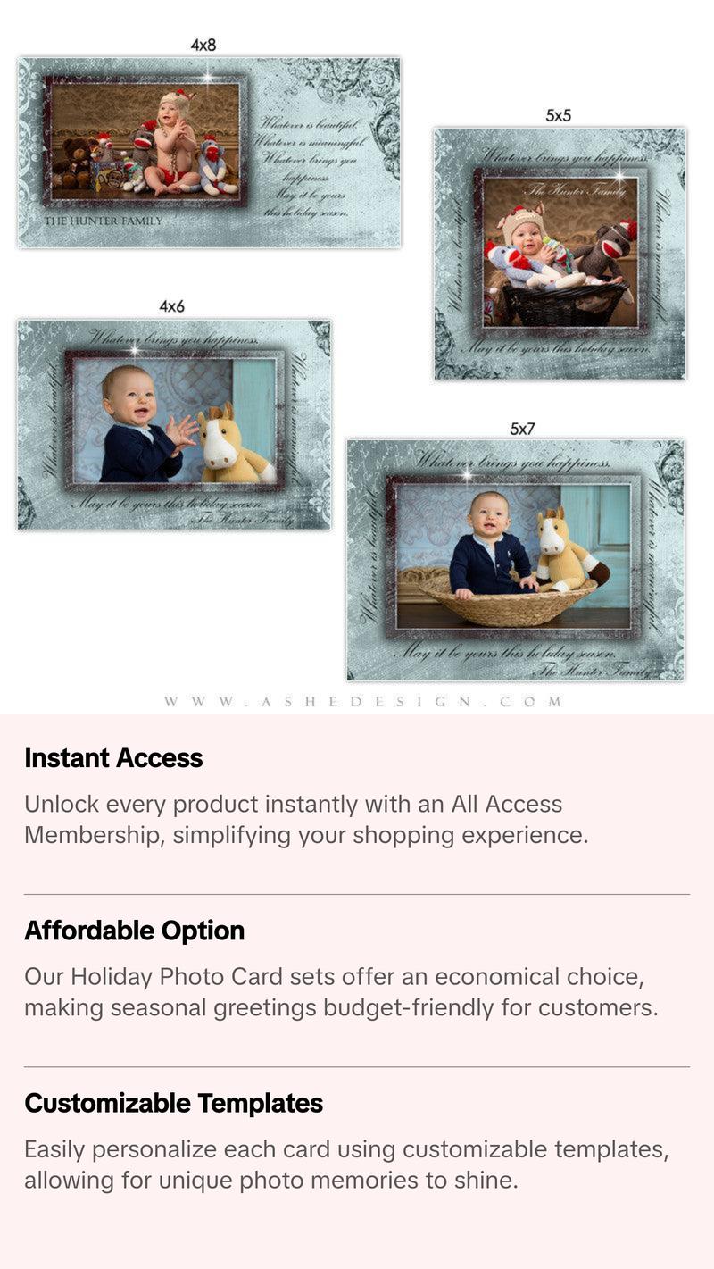 Christmas Photo Card Set - Blue Christmas