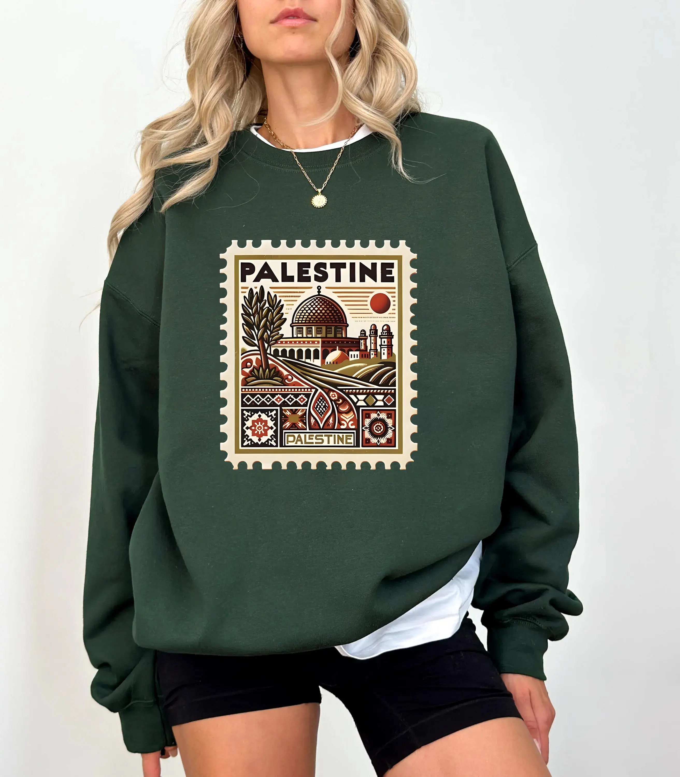 Vintage Palestine Stamp Sweatshirt, T-Shirt, Hoodie - Unisex Cultural Heritage Wear, Free Palestine Indipendence Shirts, Palestine Women Gift, Palestinian Activist Gift