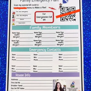 Emergency Preparation Phone List and Important Information Vinyl Wall Decal Removable and Reusable