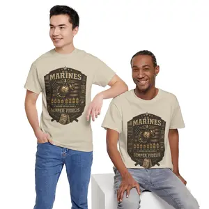 Marines Semper Fidelis Emblem T-Shirt | USMC EGA Logo Tee trendy unisex