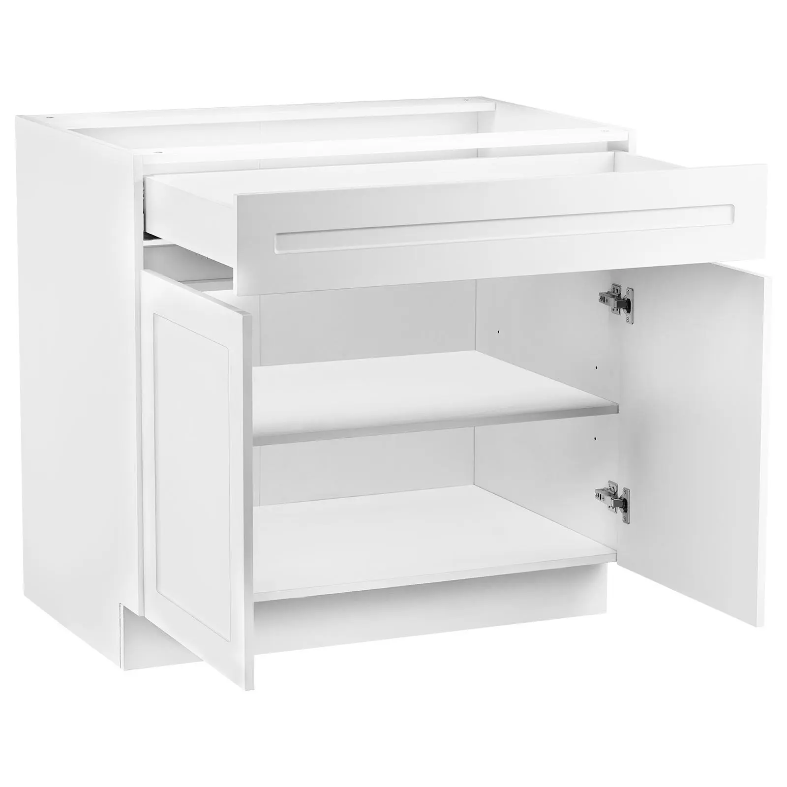 VEVOR Shaker Base Cabinet 30" W x 24" D x 34.5" H Ready to Assemble with Drawer White VEVOR Shaker Base Cabinet 30" W x 24" D x 34.5" H Ready to Assemble with Drawer White