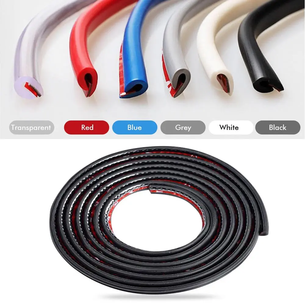 2/5m Car Universal Door Scratch Strip Protector Edge Guard Sealing Anti-Collision Bumper Rubber Protection Styling Accessories