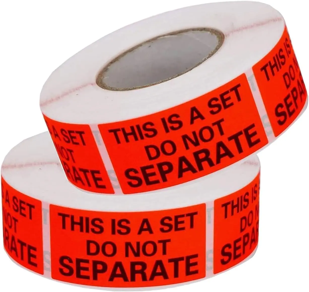 This is a Set Do Not Separate Labels (1in. X 2in. - 500/Roll), Red Orange, 2 Rolls - Total 1,000 Labels