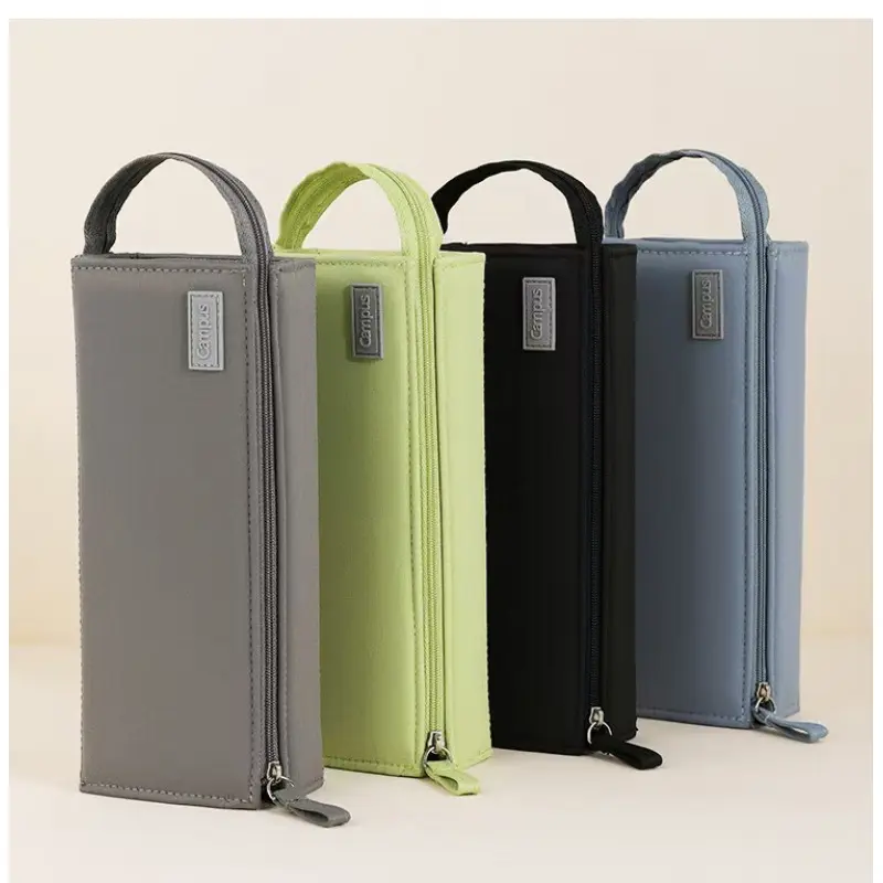 Large-capacity non-deformable pencil case-stylish and casual ergonomic design, suitable for school, office, travel arrangement, reinforced compartment, portable multifunctional stationery storage bag Desk Supplies Office Supplies