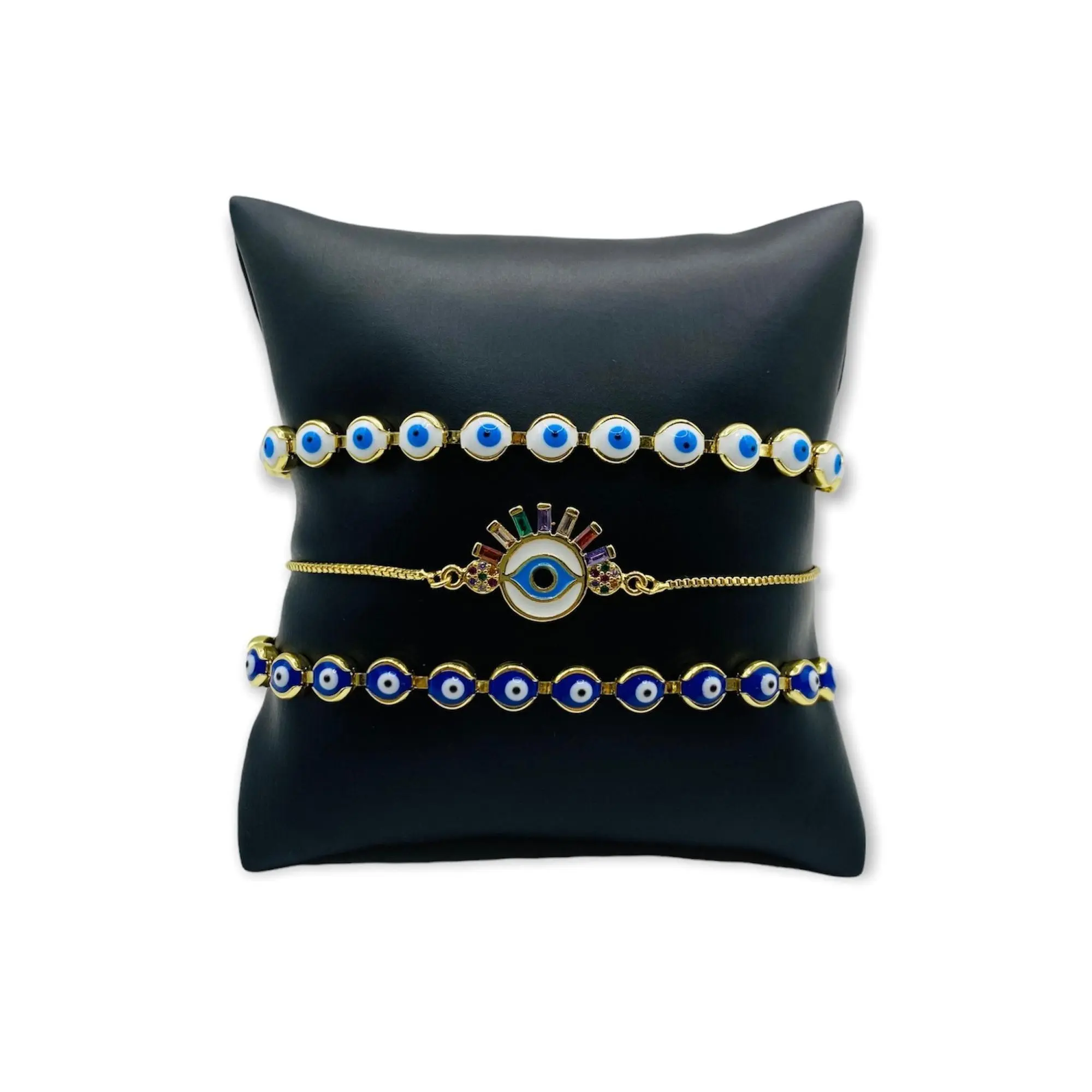 Evil Eye Bracelet | Blue | Red | Mal de Ojo | Matiasma | Nazar | Protection Symbol | Good Luck Charm | Talisman | Jewelry | Gold | Gift