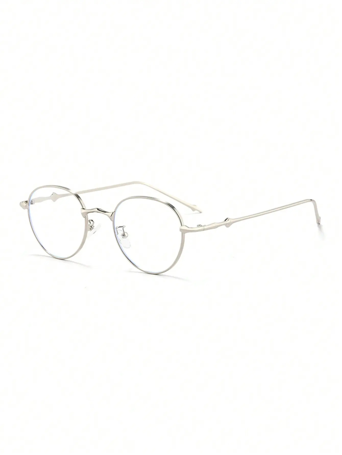 1pc Women's Oval Metal Frame Eyeglasses, Korean Style, Star Decor, Clear Lens for Daily & Office Wear