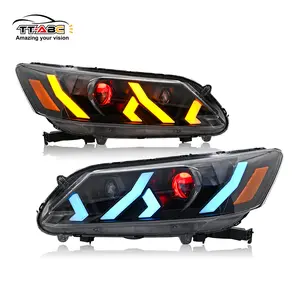 TT-ABC LED Headlight for 2013-2015 Honda Accord Sedan with LED Technology Modern Look & Sleek Design White & Orange Accents