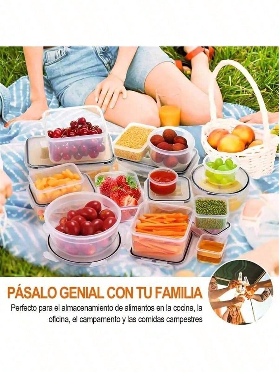 Square Plastic Food Storage Containers with Lids, Airtight BPA-Free Reusable Meal Prep Containers for Kitchen Pantry Organization