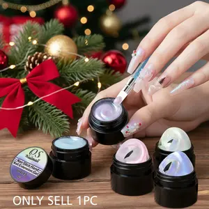 Aurora Solid Extension Gel, Non-Sticky Hand Shimmering Buildable Nail Gel Polish, Long-Lasting 3D Modeling Gel for Home Salon Nail Art Manicure