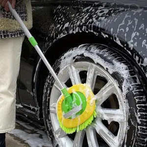 Car Wash Brush Set with Long Handle, Microfiber Mop and Sponge, Safe Car Cleaning Kit, Full Car Care Set with Gloves, Easy Operation, Car Wash Accessories