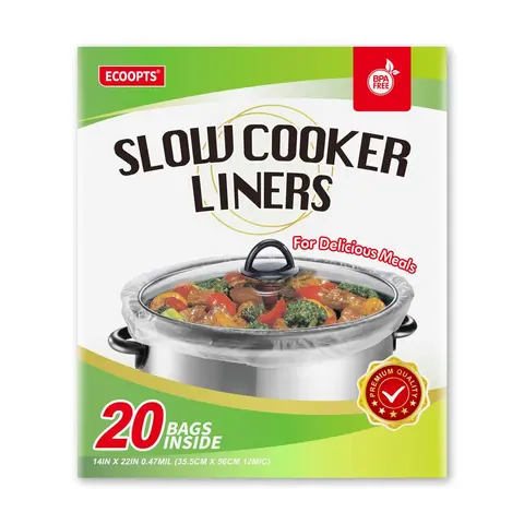 Slow Cooker Liners Disposable Cooking Bags for Oval & Round Pots Aluminum Stainless Steel BPA-Free High Temp Resistant Cookware Container