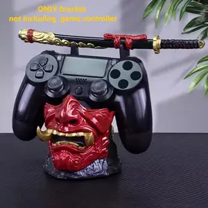 New Halloween Resin Statue Set, Ghost Swordsman Figure, Ps4 Wireless Controller Holder, Phone Stand, Decorative Ornament
