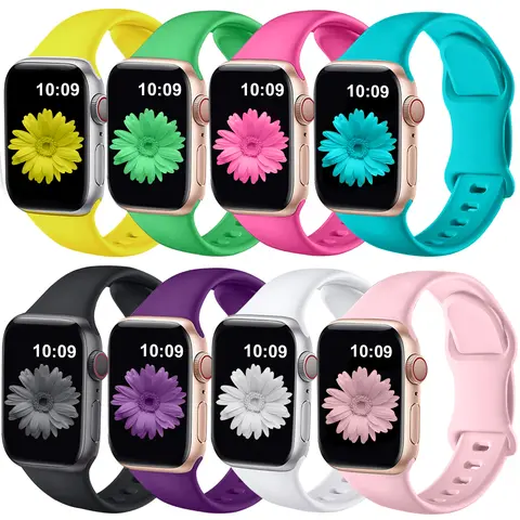 Brigtlaiff 8 Pack Bands Compatible with AppleWatch Band  38mm 40mm 41mm 44mm 45mm 46mm 49mm for Women Men,Breathable Soft Silicone Sport for iWitch Series Ultra 10 9 8 7 6 5 4 3 2 1 SE fashion replacement watch band