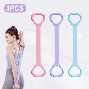3Pcs Figure 8 Resistance Bands - Elastic Fitness Ropes for Arms, Back, Shoulders and Full Body Workouts | Foot, Leg, Hand Stretchers for Yoga, Pilates and Home Gym Workouts