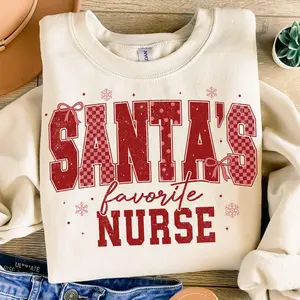 Santa's favorite nurse Unisex Sweatshirt, Nurse Christmas Shirt, Merry nurse, Christmas Gift, Holiday, Merry Christmas, For Men and Women