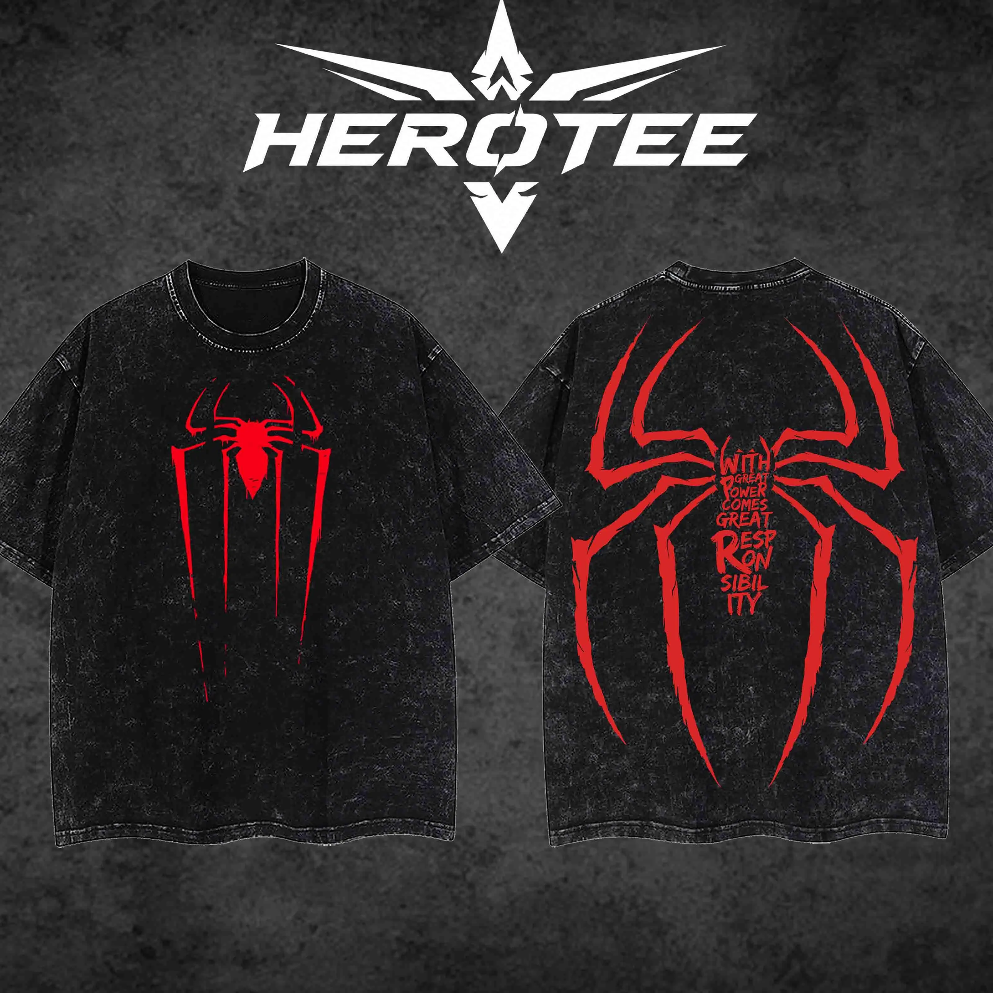 [ Hero Tee ] Spidey Tattoo Tee, Vintage Washed Heavyweight Gym Shirt, Oversized Dark Aesthetic Streetwear, Grunge Distressed , Edgy Workout Pump Fit, Cyberpunk Gymwear, Y2K Retro Heavy Limited, Urban Menswear To, Oversize 3Xl