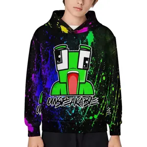 Unspeakable (2) Printed Long Sleeved Hooded Sweatshirt, Boys' Spring And Autumn Sportswear, Casual Versatile Pullover Suitable For Boys' Outdoor Sports, Suitable As A Gift  B0929-86