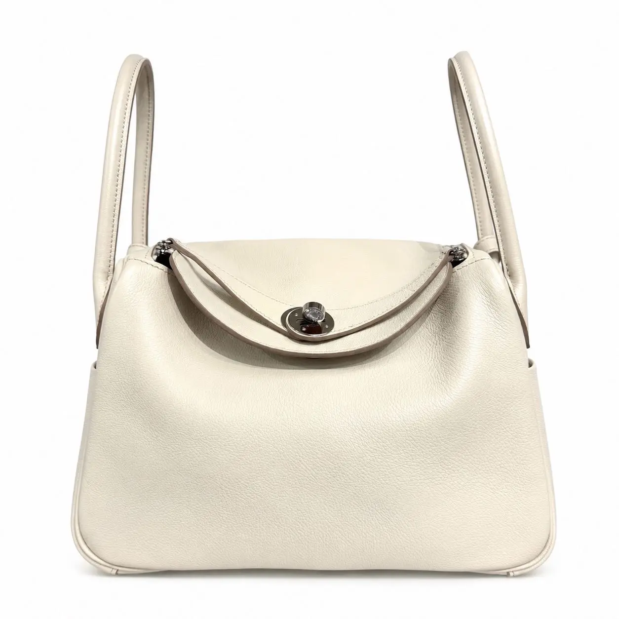 Pre-owned HERMÈS Leather Shoulder Bags CALUXB HERMES 2023 Lindy 26 Evercolor Beton PHW stamp：B