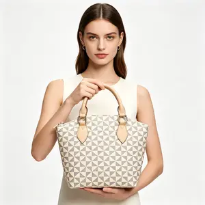1pc Retro Women Shoulder Tote Handbag, Versatile Rhombus Printed Design, Large Capacity Business leisure Crossbody Bag, Fashion Handheld Bag for day-to-day Life & Office Work