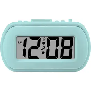 Digital  Clock - Tactile Case with Soft Rubberized Finish -  Operated - Blue Backlight  Demand - Ascending  - Easy to Use - Mint