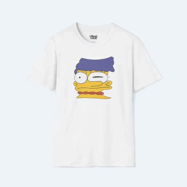 Smeared Marge T-Shirt Simpsons Meme Tee Distorted Marge Graphic Shirt Weird Simpsons Meme Shirt Funny Cartoon Retro Tee Gift Idea