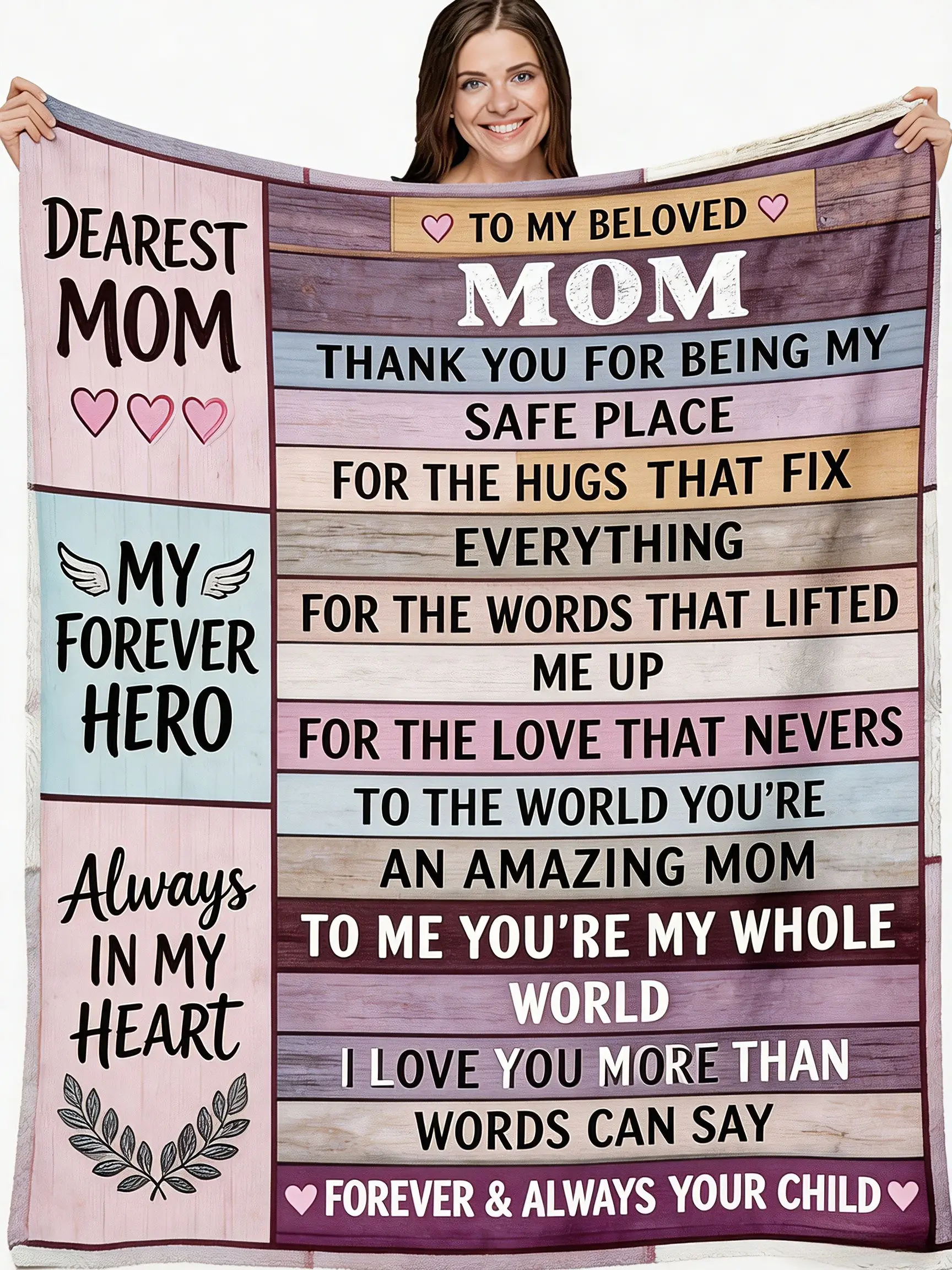 Gifts for Mom Blanket, Mom Gifts for Mothers Day from Daughter Son, Anniversary Birthday Gift for Moms, Soft Flannel Blanket for Bed Sofa