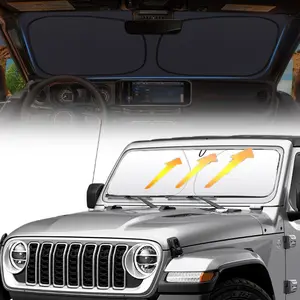 Sun Shade For Car Windshield Foldable – 210T Thickened Car Front Window Shade, Heat Shield UV Protection Curtains, Keeps interior Cool, Easy Fold Storage, Universal Fit for SUV, Sedan (55" x 27.5")