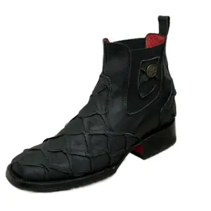 A&A MENS BOOTS, ESTILO CAPITÁN,BOTÍN DE PESCADO EN PIEL IMITACIÓN, SUELA CON PROTECCION ANTIDERRAPANTE. 100 % PIEL