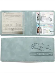 Car Document PU Leather Card Holder Driver's License, Registration & Insurance Card Wallet, Ideal for Glove Box Storage, Travel Document Holder