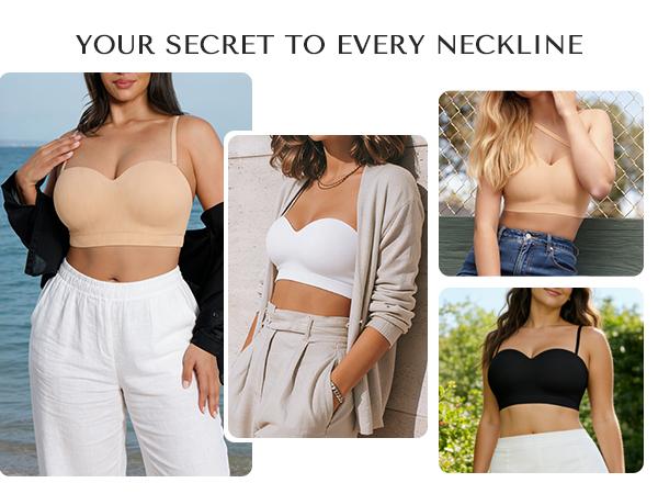 SHAPELLX Bare Essentials AirSlim VersaFit Seamless Strapless Non-slip Wire-free Versatile Bra