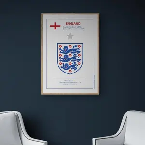 England National Football Team graphic poster. Vector file, svg, png, pdf. Printable wall art. #1655