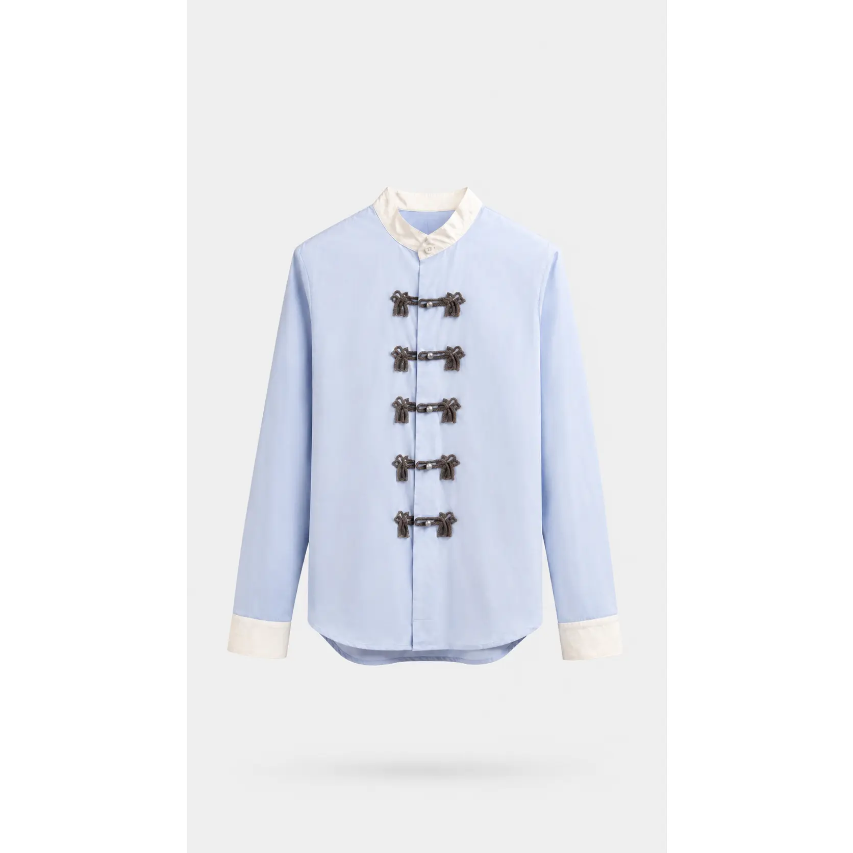 Sky Blue Mandarin Shirt