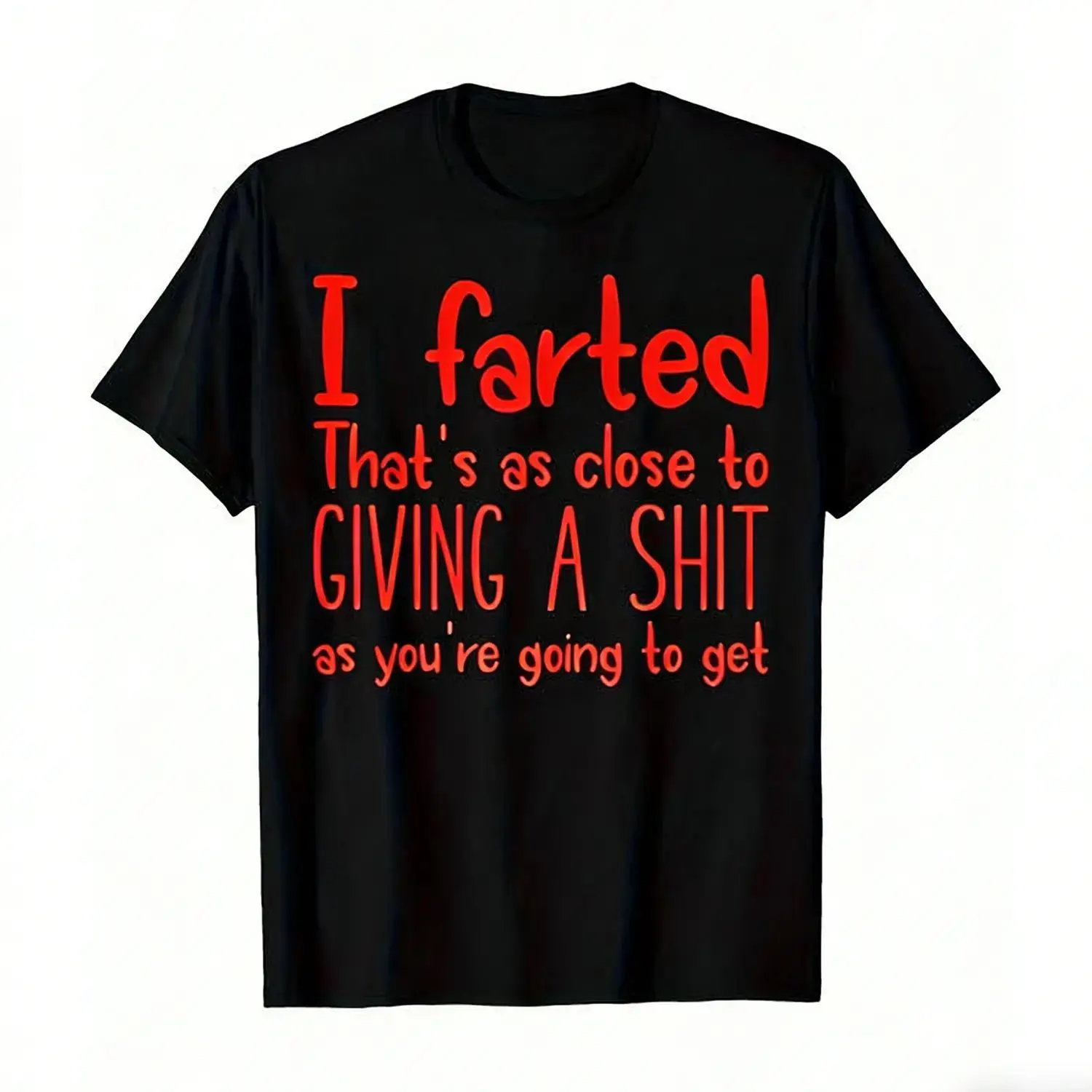 Men's Humorous Fart Joke Stitch Garment, Personalized Menswear Short-Sleeve Crew Neck Tee, Party Casual-Workout Summer Fit Sports Top with "I Farted That's As Close To Giving a Shit" Funny Saying, Athletic
