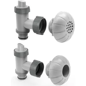 Above Ground Pool , Plunger Valves for Pools Replacement , Pool Pump Part with  Off Plunger Valves, 1.5" Outlet Strainer & Inlet Nozzle, Pool Hose Adapter for Sand Pump