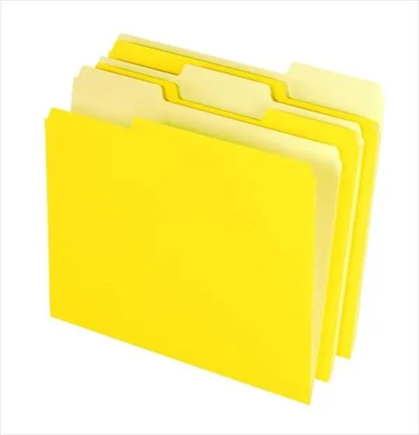 School Smart 015795 11-pt Medium Weight Stock File Folder - 1-3 Cut, 2-Tone Reversible, Letter Size, Interior Lighter Shade, Greater Tab Visibility - Pack of 100, Yellow