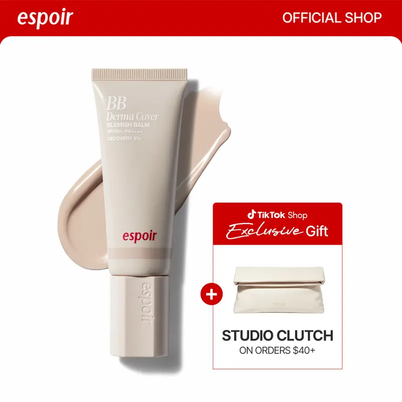 [Espoir Official] Derma Cover Blemish Balm - Skin Barrier Care BB Cream, 5% Panthenol, Redness Coverage, Sensitive & Acne-Prone Skin, Lightweight Skin-Like Finish, Non-Comedogenic K-Beauty (6 Shades) Maquillaje Base de Maquillaje Crema BB